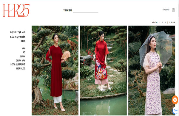 mẫu thiết kế website thương hiệu her 25